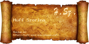 Huff Szorina névjegykártya